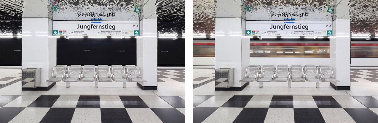 WRS U-Bahn Haltestelle Jungfernstieg U1 Umbau Bahnsteig Bahn